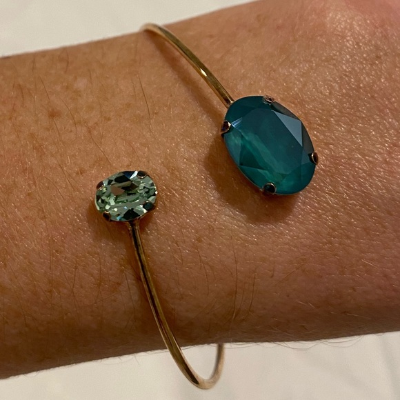 Spiral Cuff Bracelet with Gemstones - Picture 2 of 4